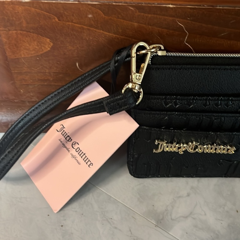 Juicy couture ID wallet & card holder / key chain black Vegan leather - Picture 6 of 10